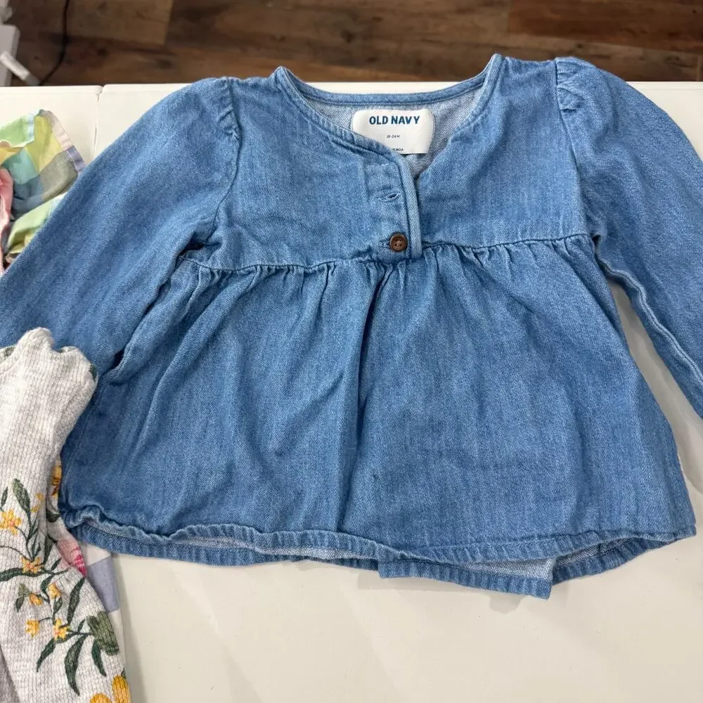 Baby Gap & Old Navy Lot of Girls Dresses Top Sz 18-24 Months Floral Boho